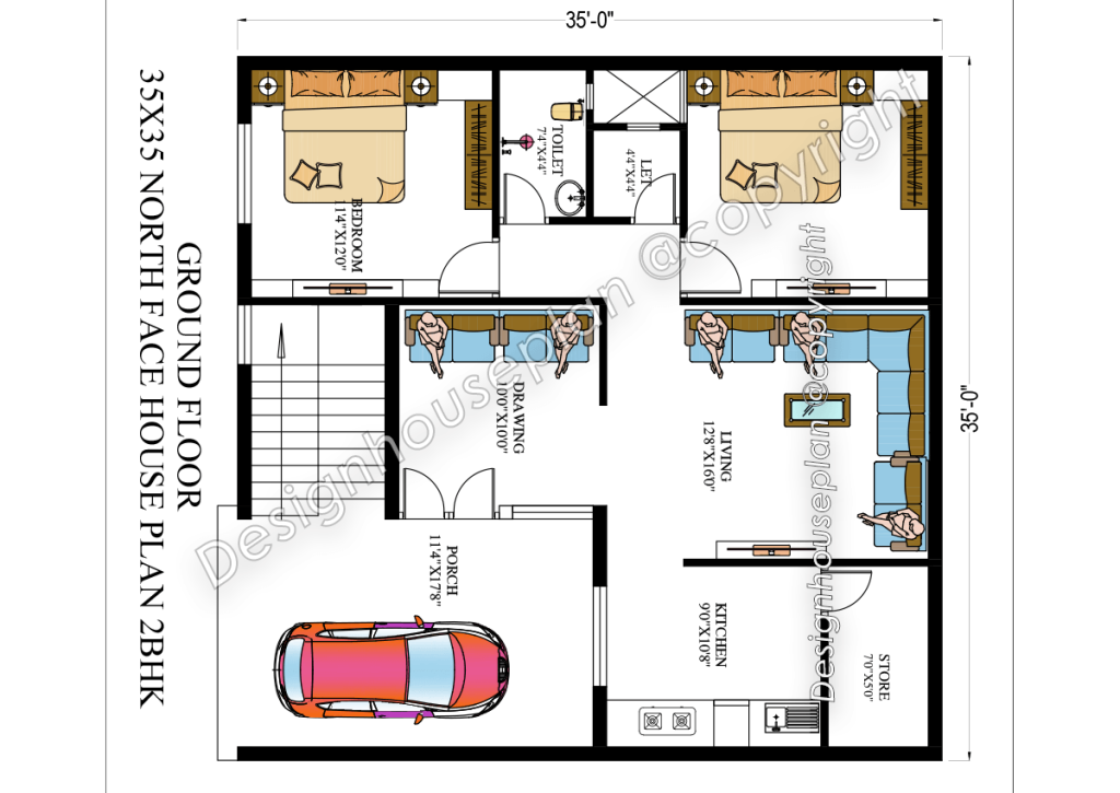 35x35 house plan Vastu