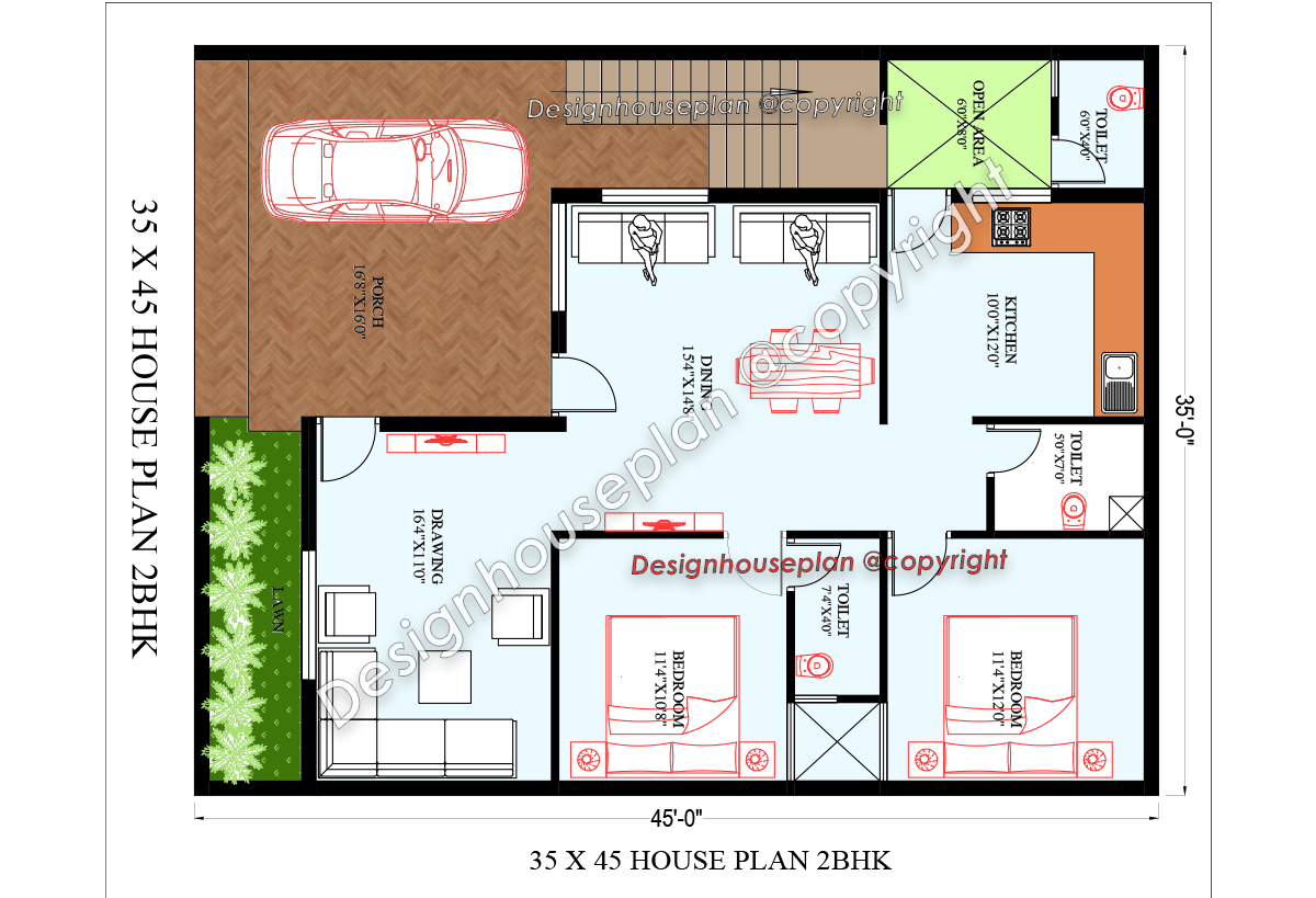 35x45 affordable house design