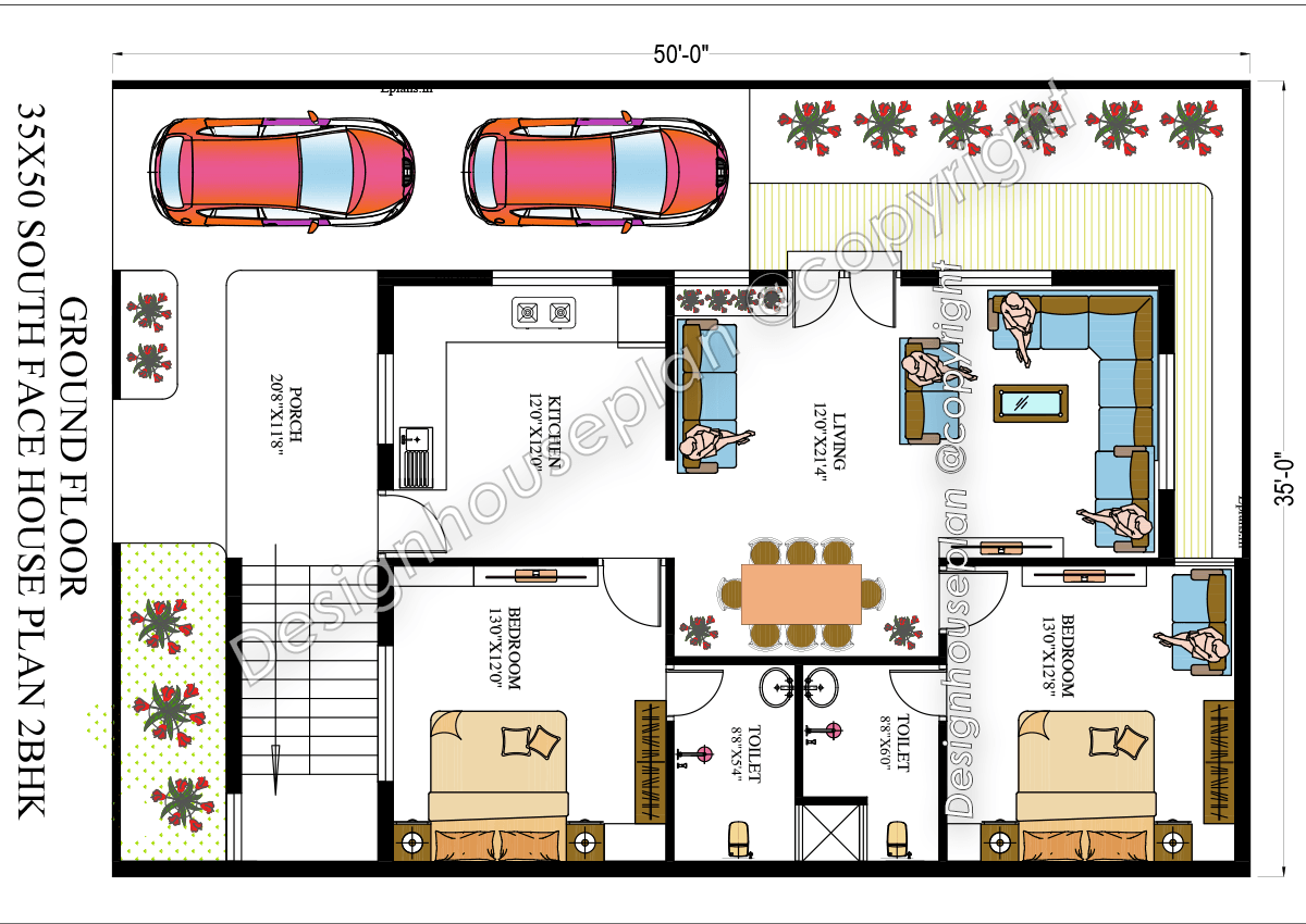 35x50 affordable house design with front elevation