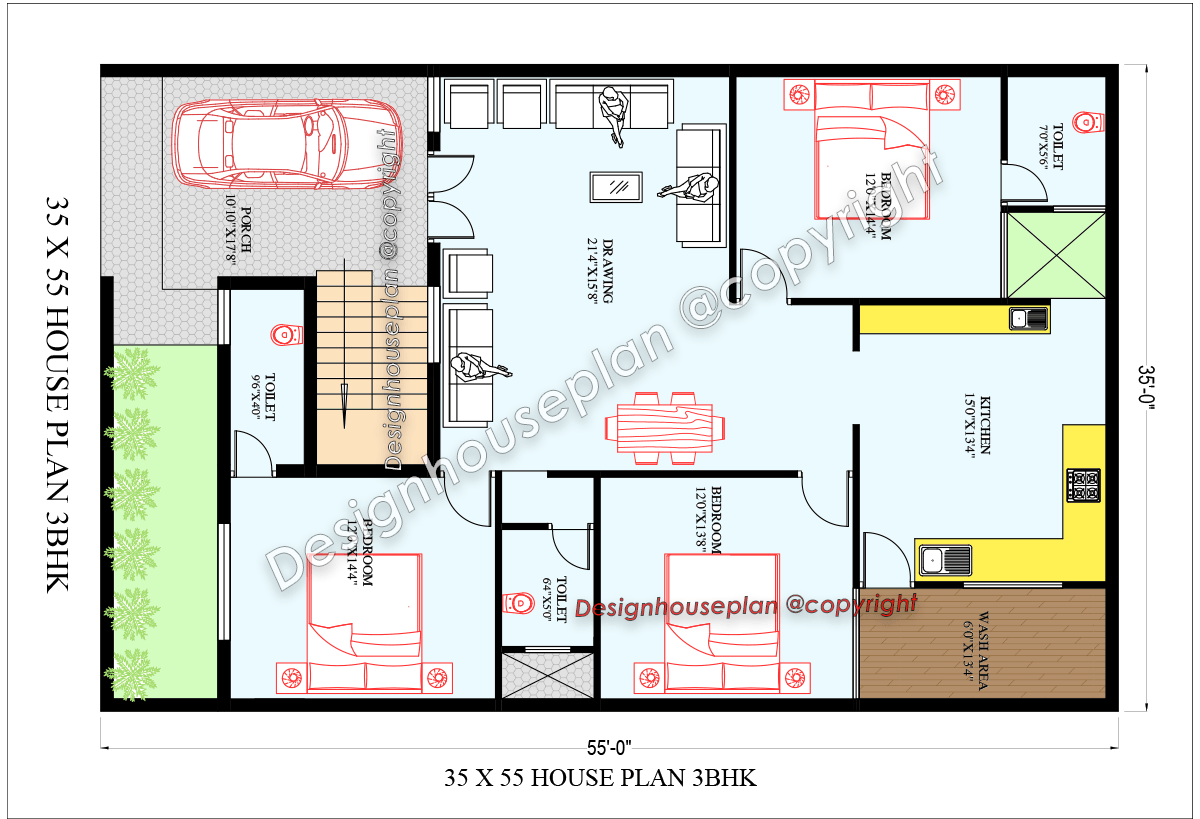 35x55 affordable house design