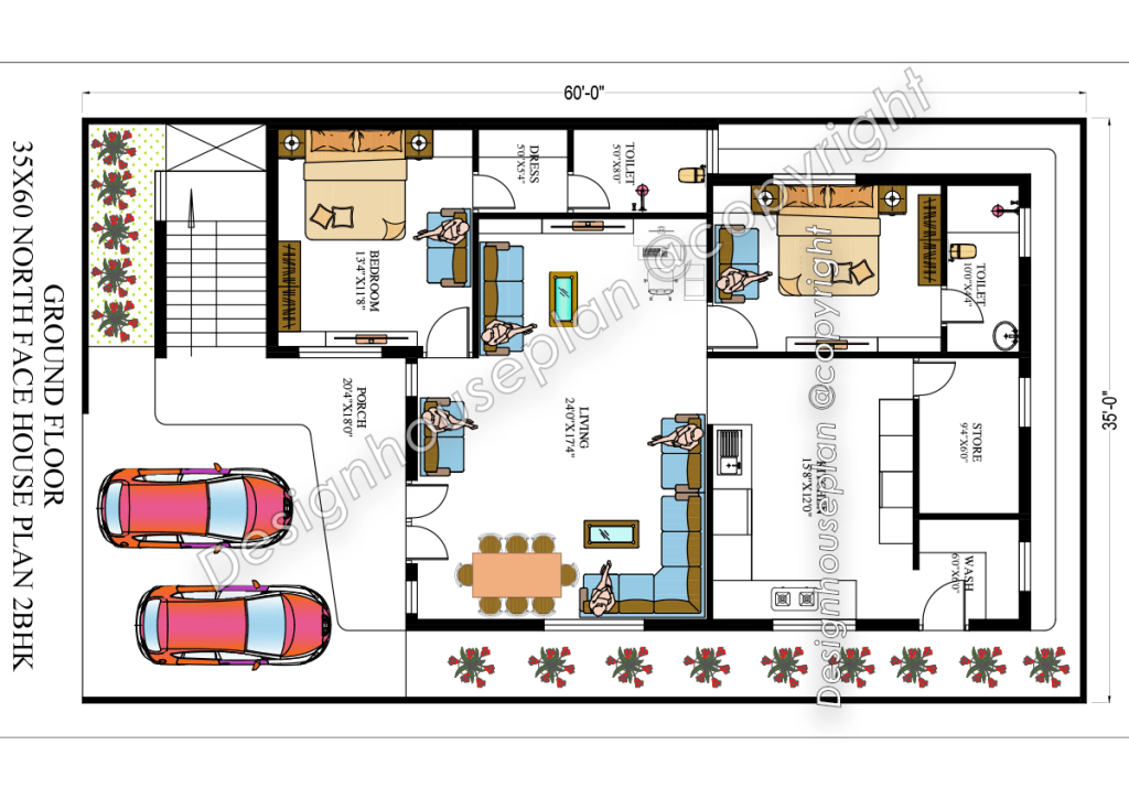 35 x 60 house plan Vastu