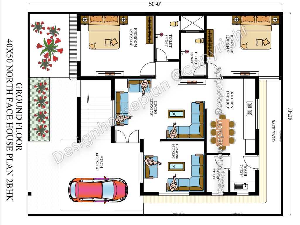 40 x 50 house plan Vastu