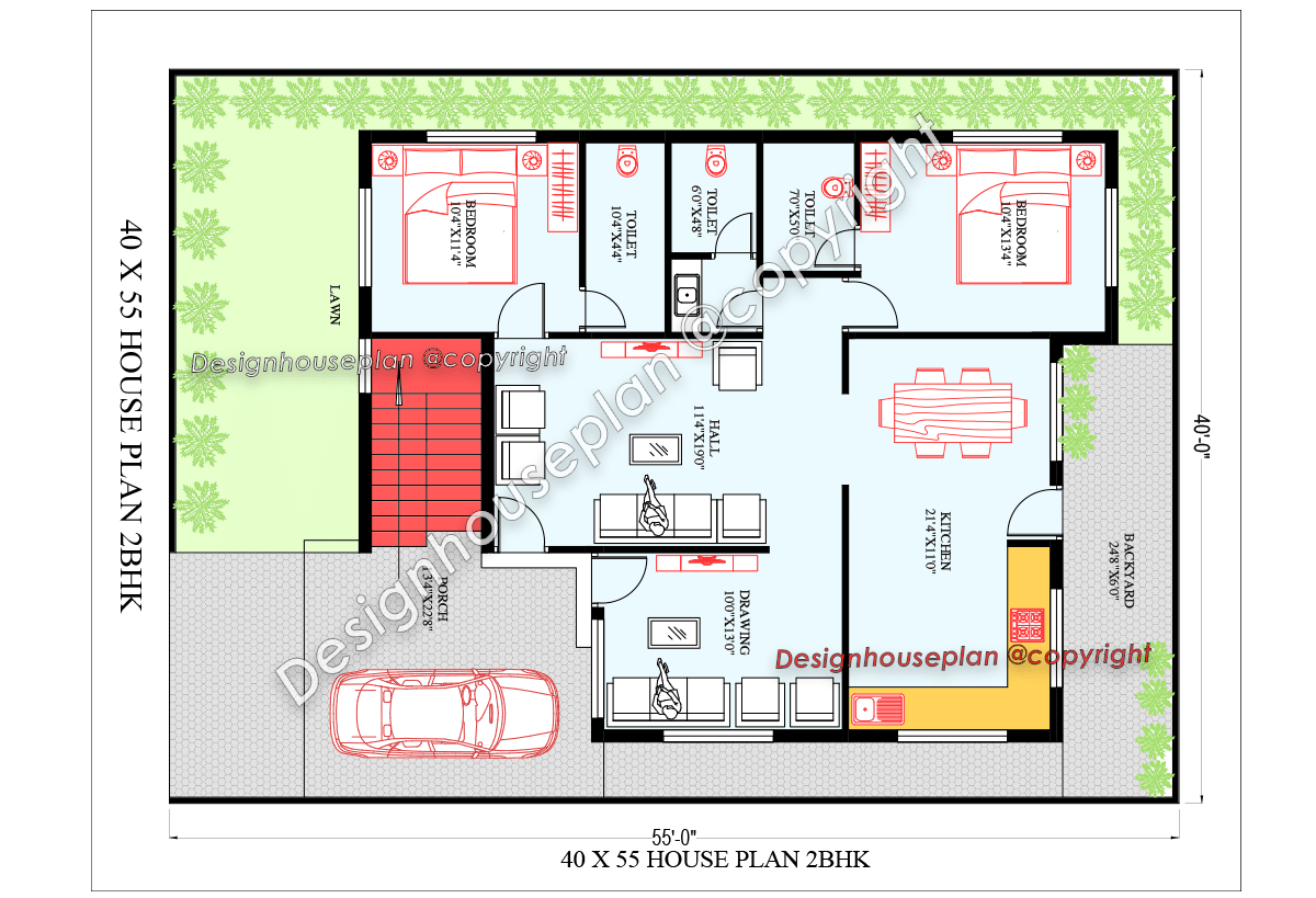 40x55 affordable house design