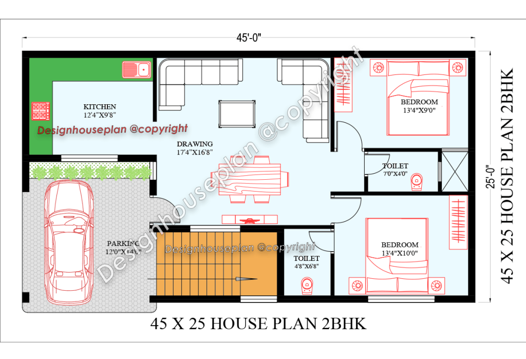 45x25 affordable house design