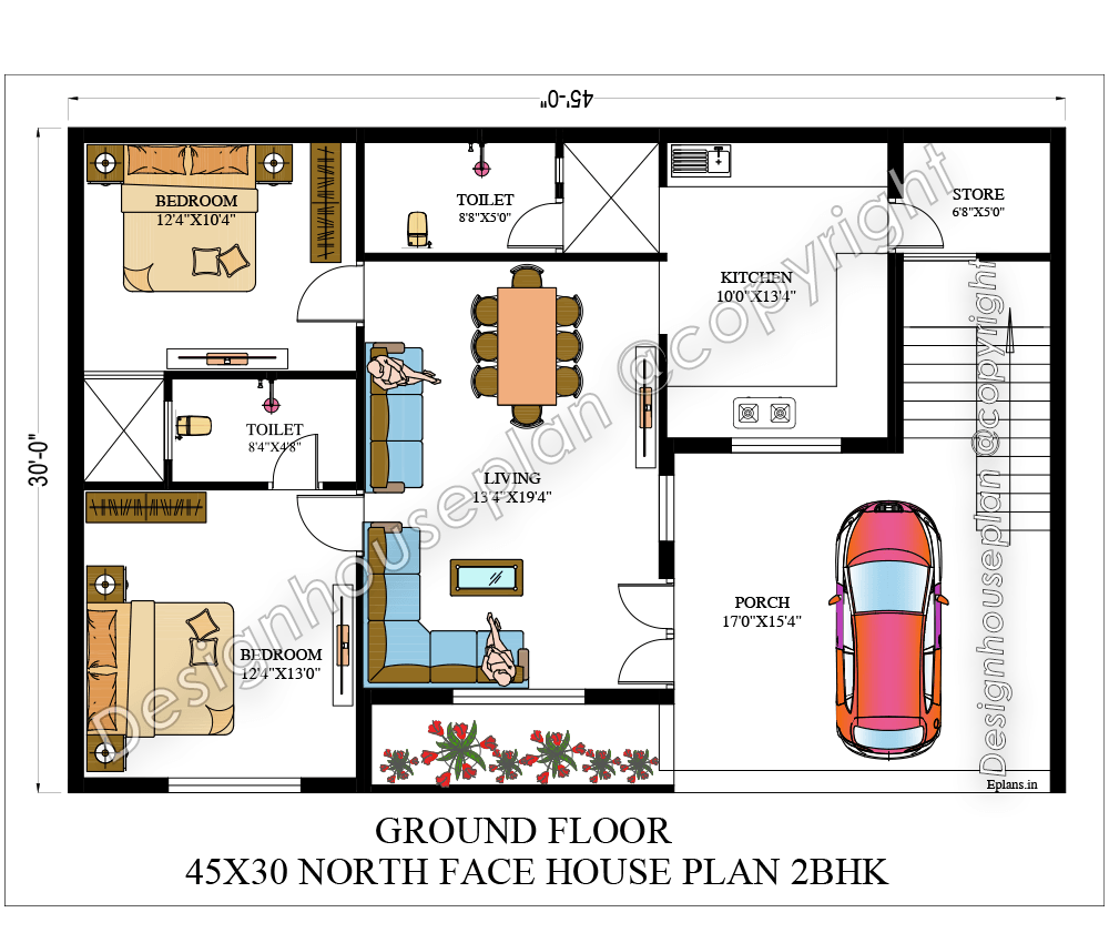 45 x 30 house plan Vastu