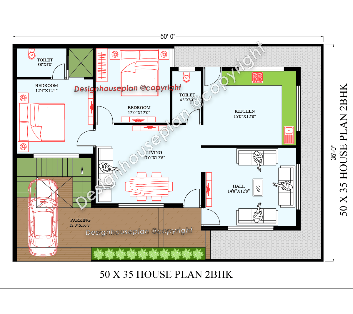 50X35 affordable house design
