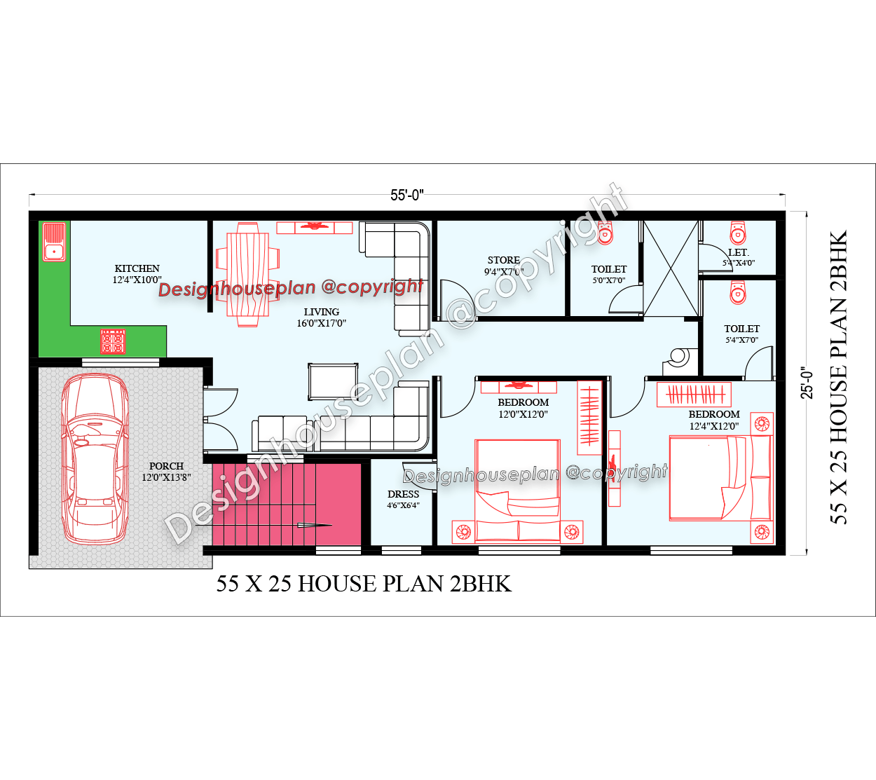 55X25 affordable house design