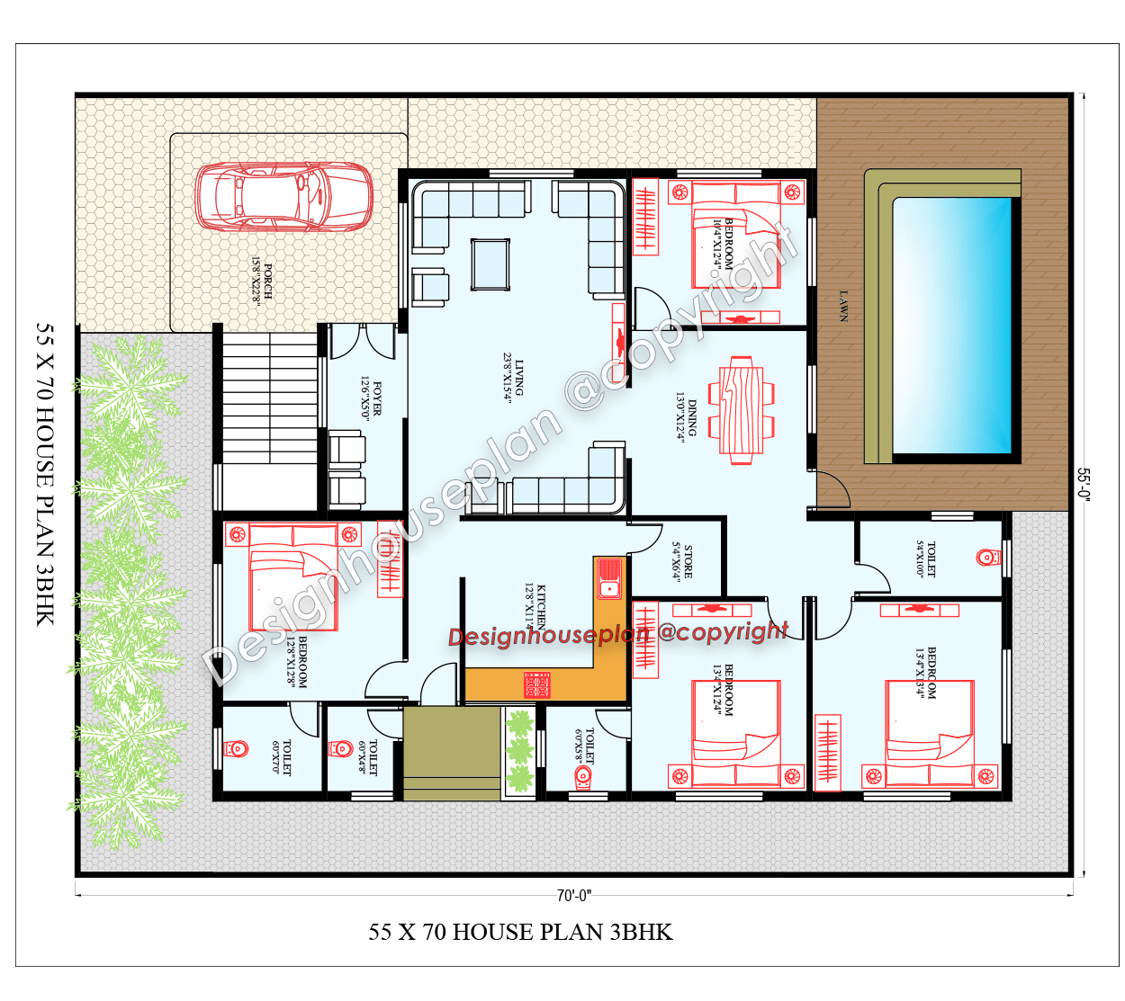55X70 affordable house design