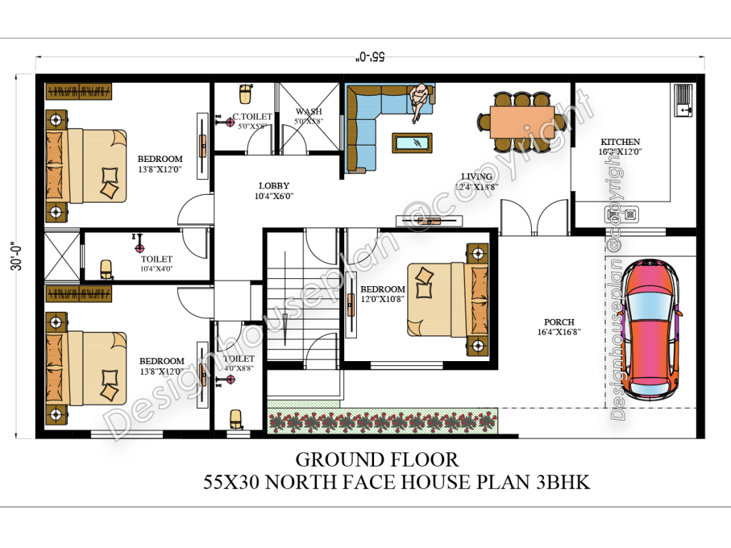55x30 affordable house design