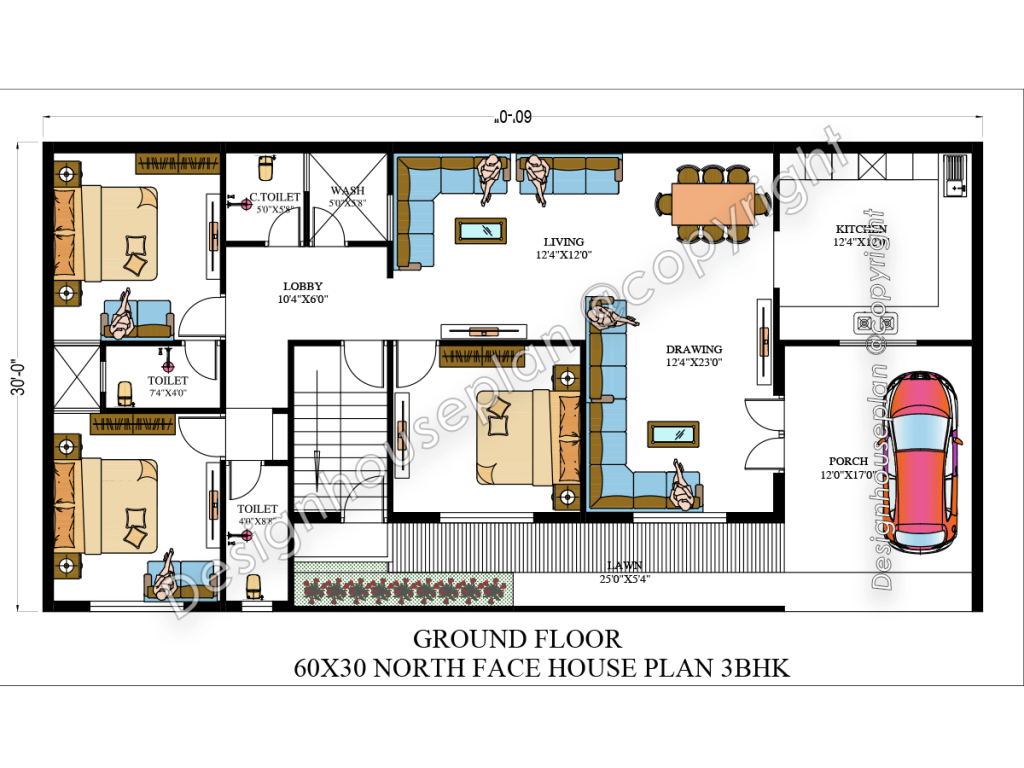 60 x 30 house plan Vastu